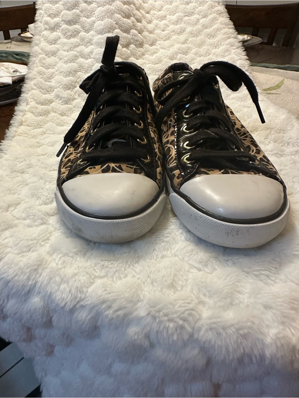 Coach Leopard-Print Low-Top Sneakers - Black/Beige